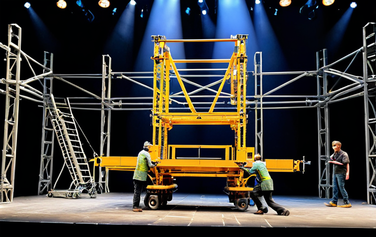 연극 무대 기술 - Light & Atmosphere**

"A vibrant theatrical stage bathed in colorful LED lighting, creating a dynami...